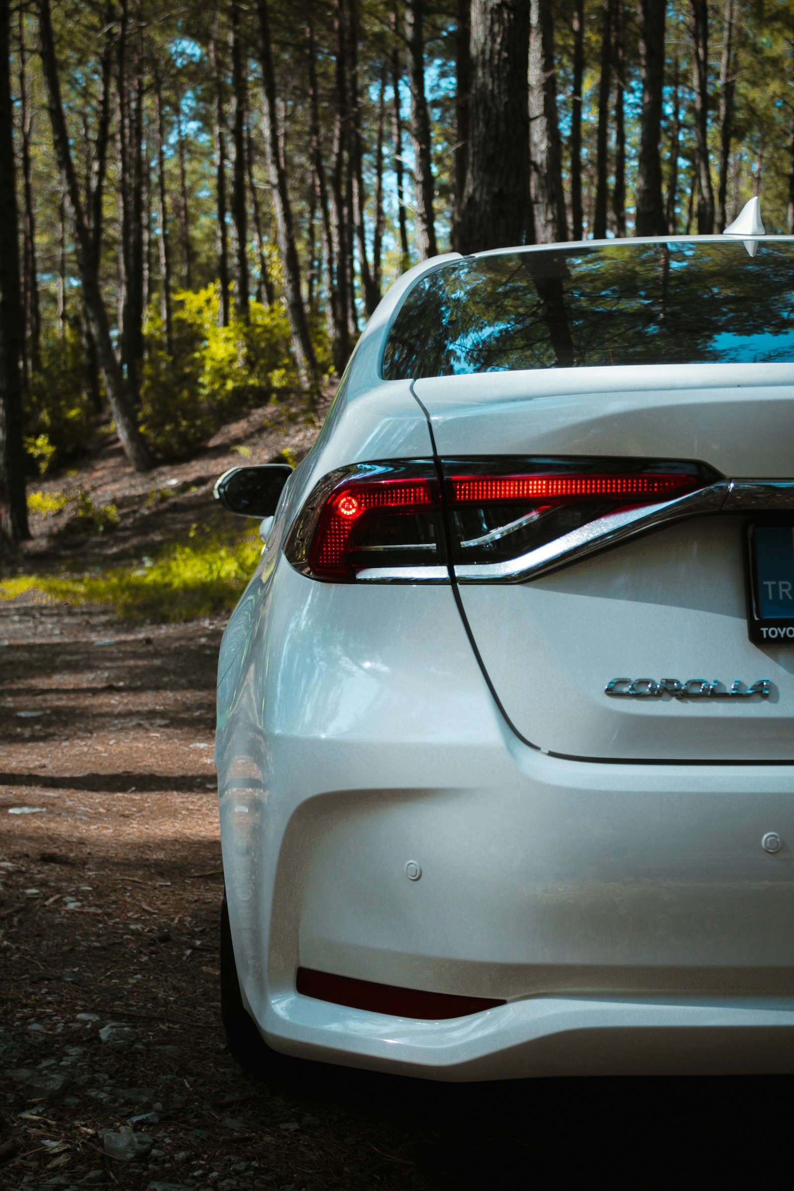 White Toyota Corolla parked outdoors